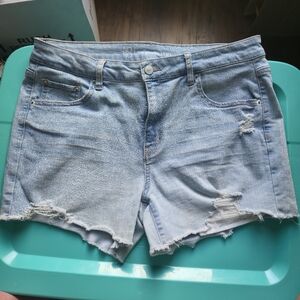 No Boundaries Blue Jean Shorts Distressed Style